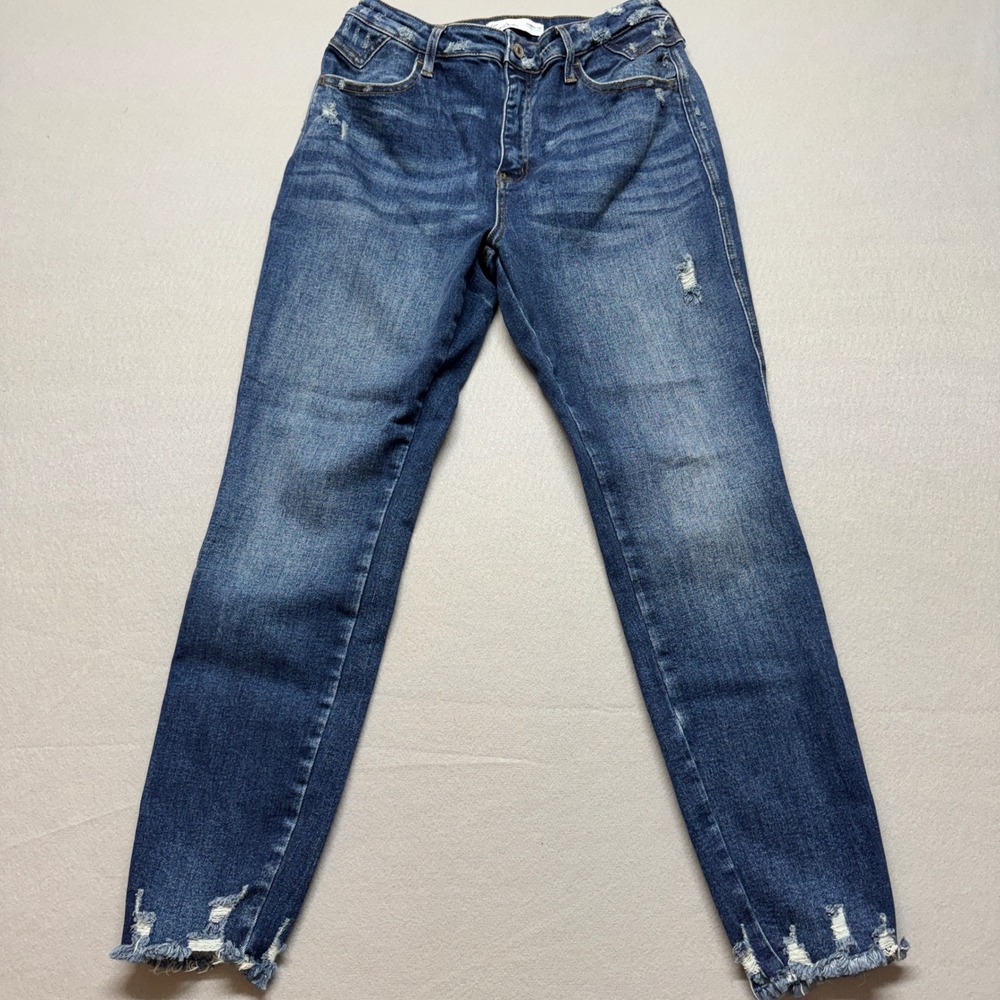 KanCan Maurices Womens Distressed Skinny Jeans Blue High Rise Size 30